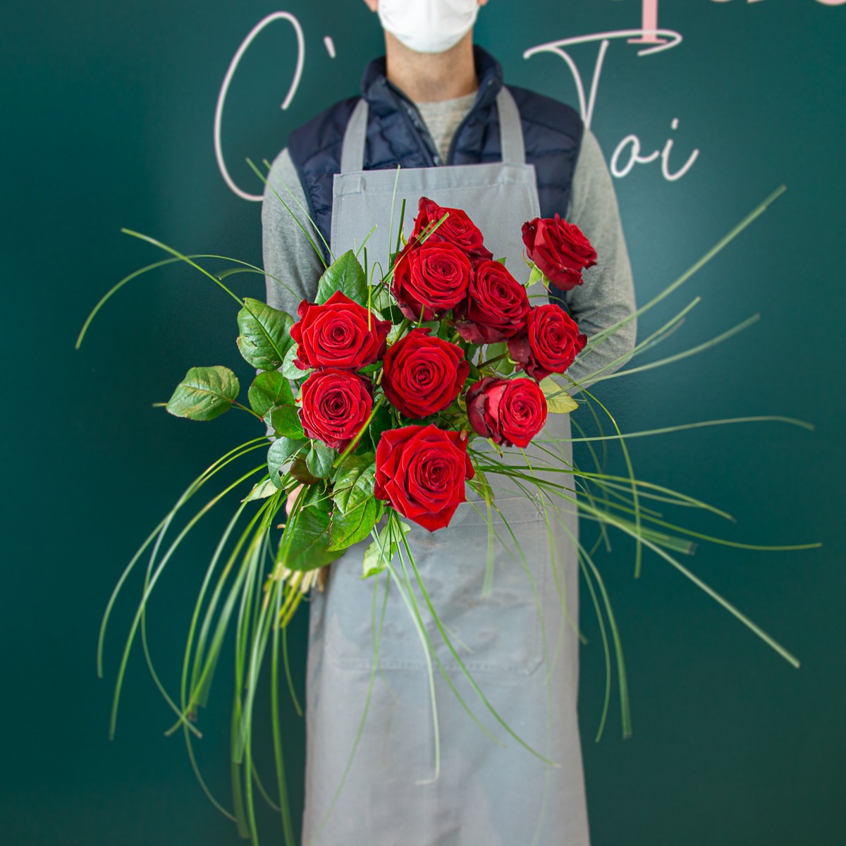 Bouquet de roses françaises 🌹 - Parce que C'est Toi - Artisans-fleuristes